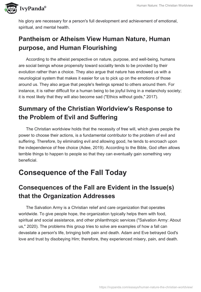 Human Nature: The Christian Worldview. Page 2