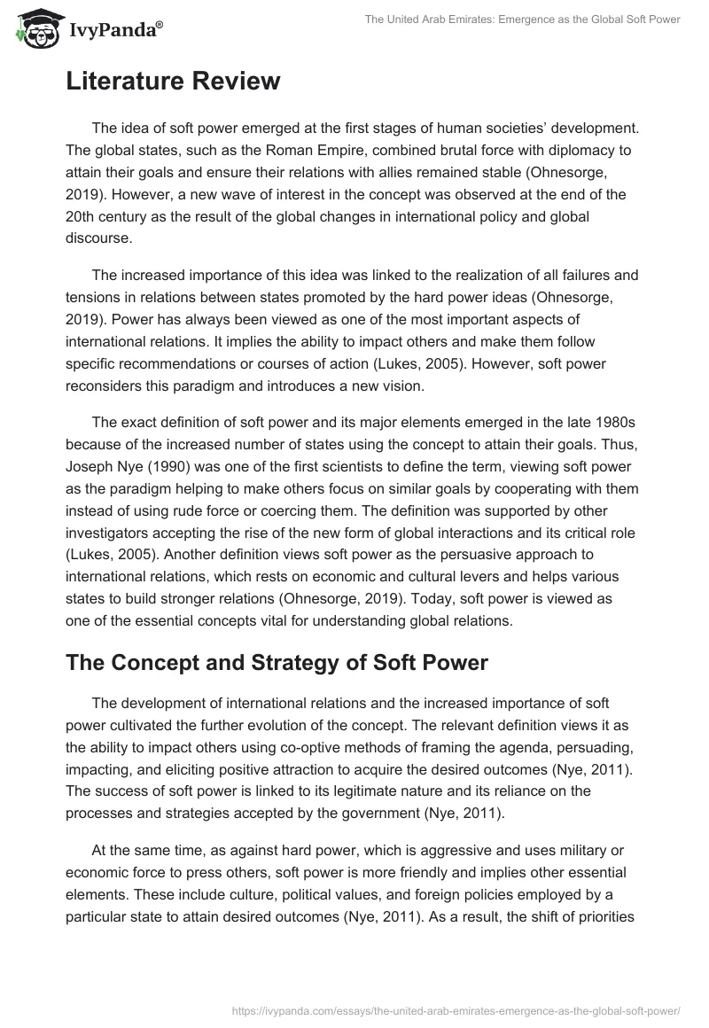 The United Arab Emirates: Emergence as the Global Soft Power. Page 2