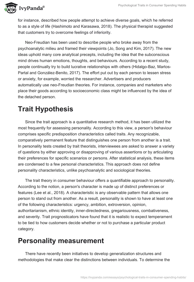 Psychological Traits in Consumer Spending Habits. Page 5
