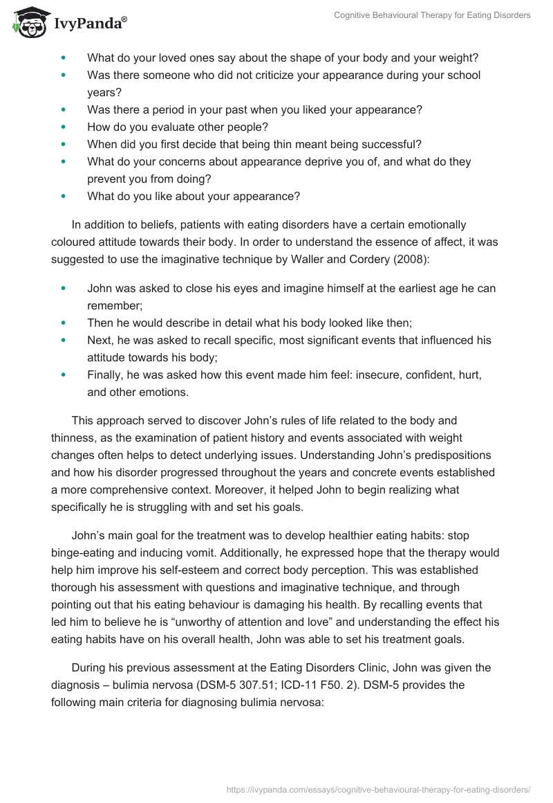 Cognitive Behavioural Therapy for Eating Disorders. Page 2