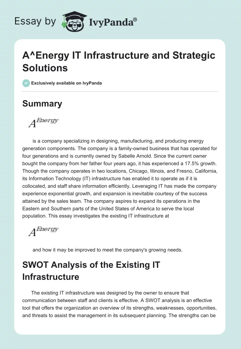 Å Energi IT Infrastructure and Strategic Solutions. Page 1