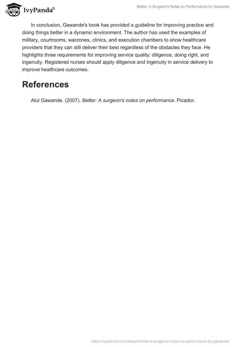 Better: A Surgeon's Notes on Performance by Gawande. Page 3