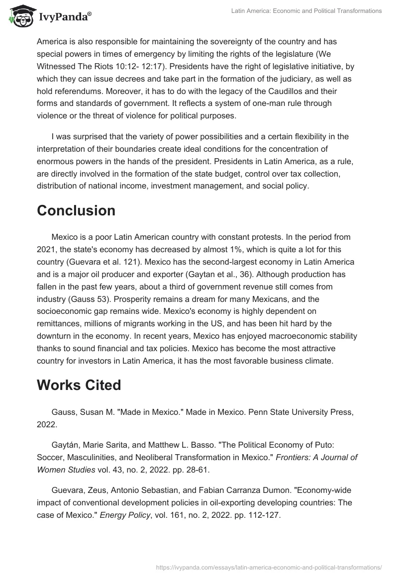 Latin America: Economic and Political Transformations. Page 2