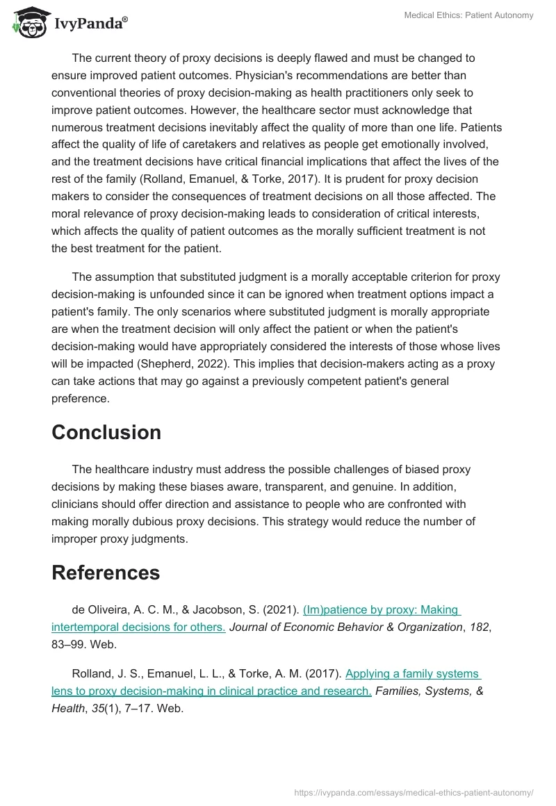 Medical Ethics: Patient Autonomy. Page 2