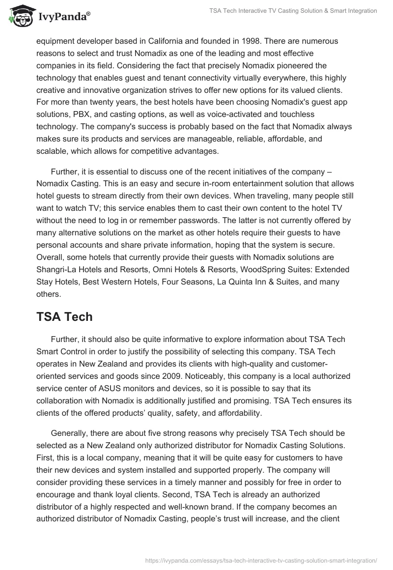 TSA Tech Interactive TV Casting Solution & Smart Integration. Page 2