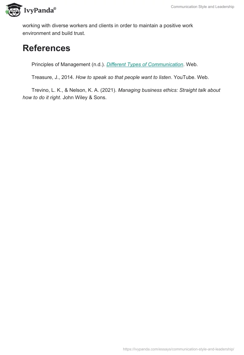 Communication Style and Leadership. Page 3