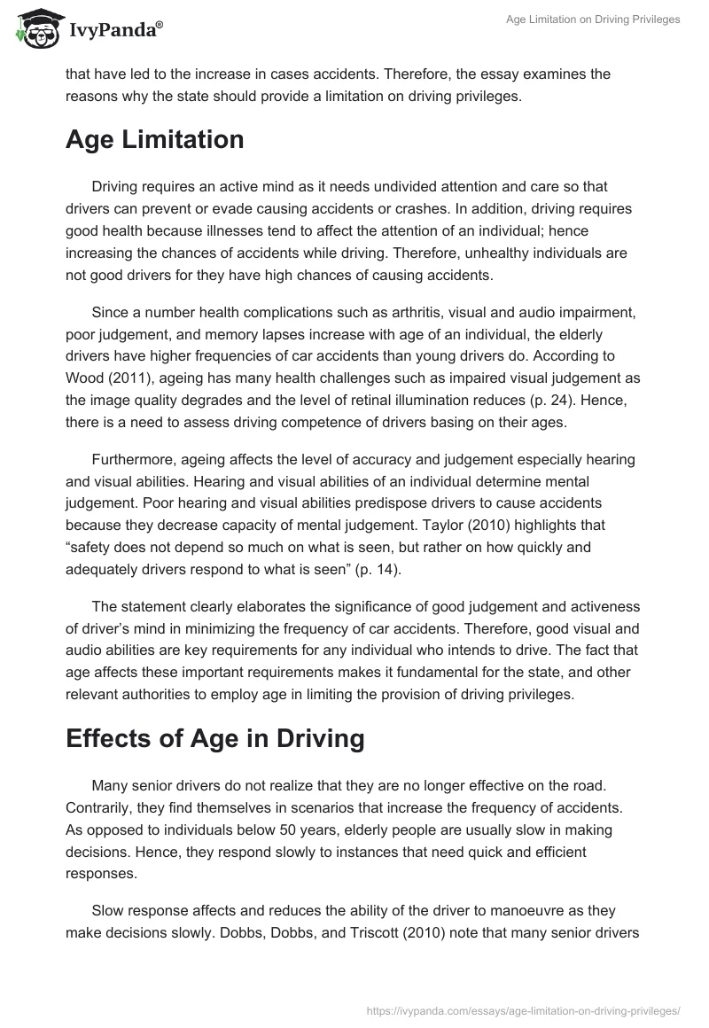 Age Limitation on Driving Privileges. Page 2