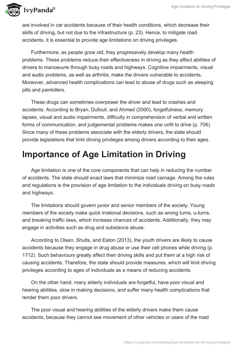 Age Limitation on Driving Privileges. Page 3