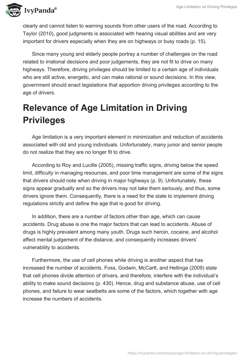 Age Limitation on Driving Privileges. Page 4