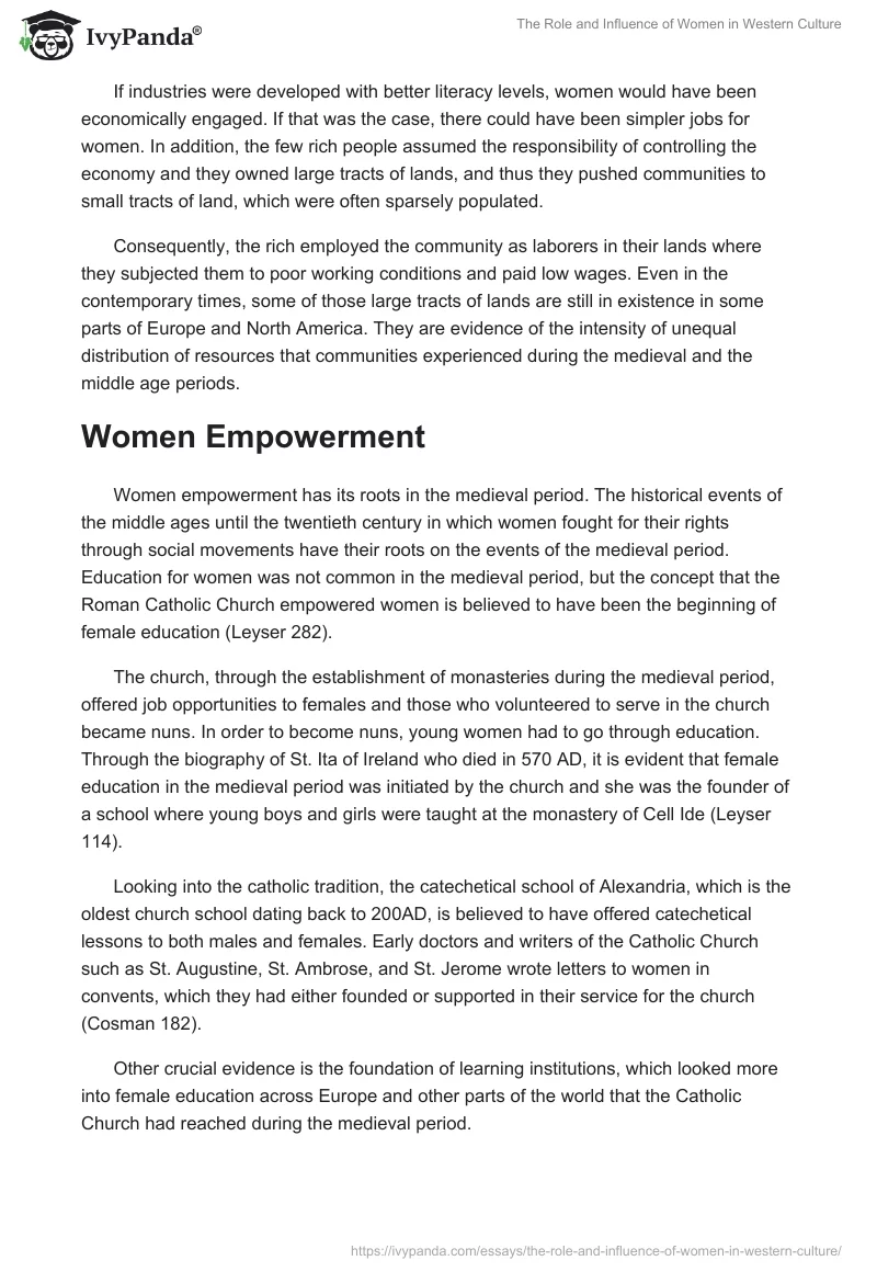 The Role and Influence of Women in Western Culture. Page 5