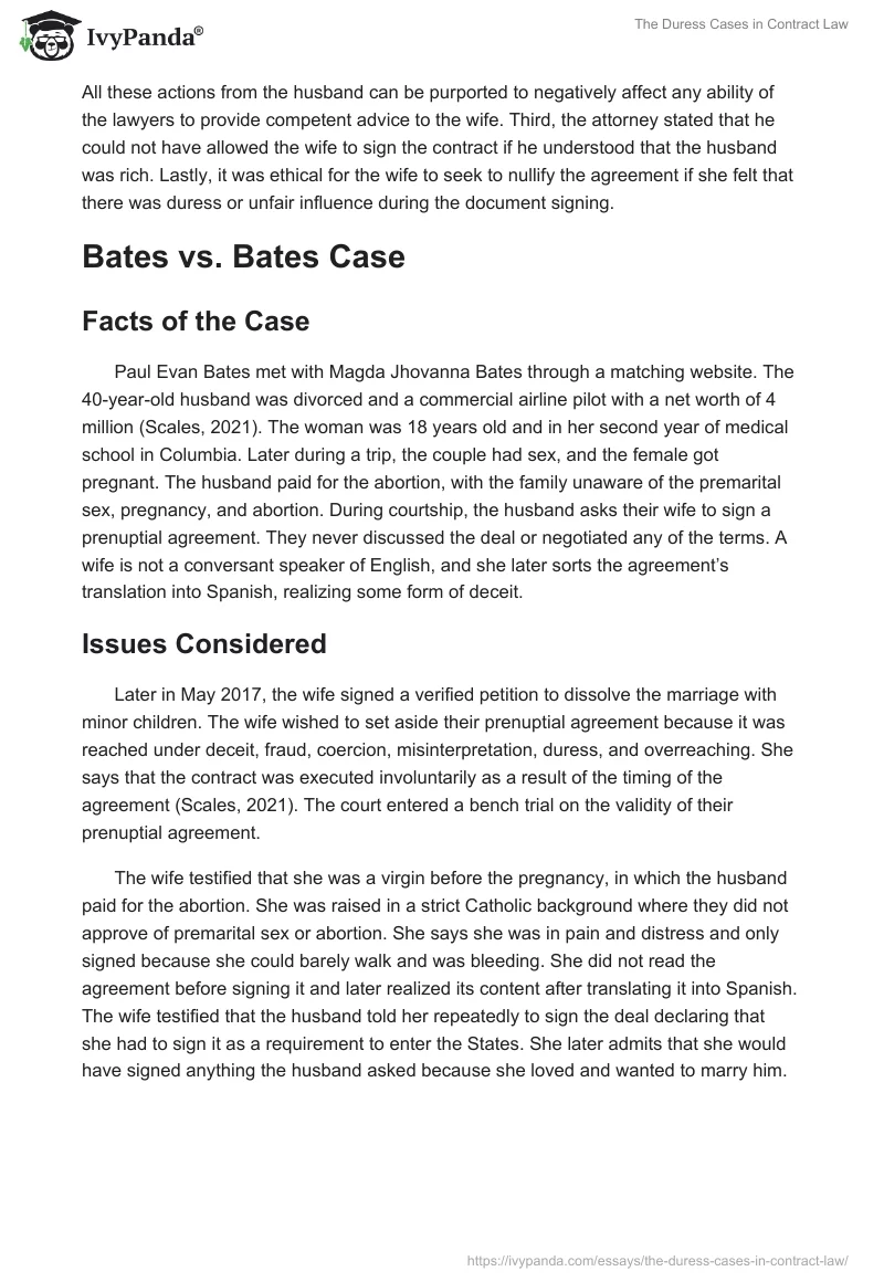 The Duress Cases in Contract Law. Page 3