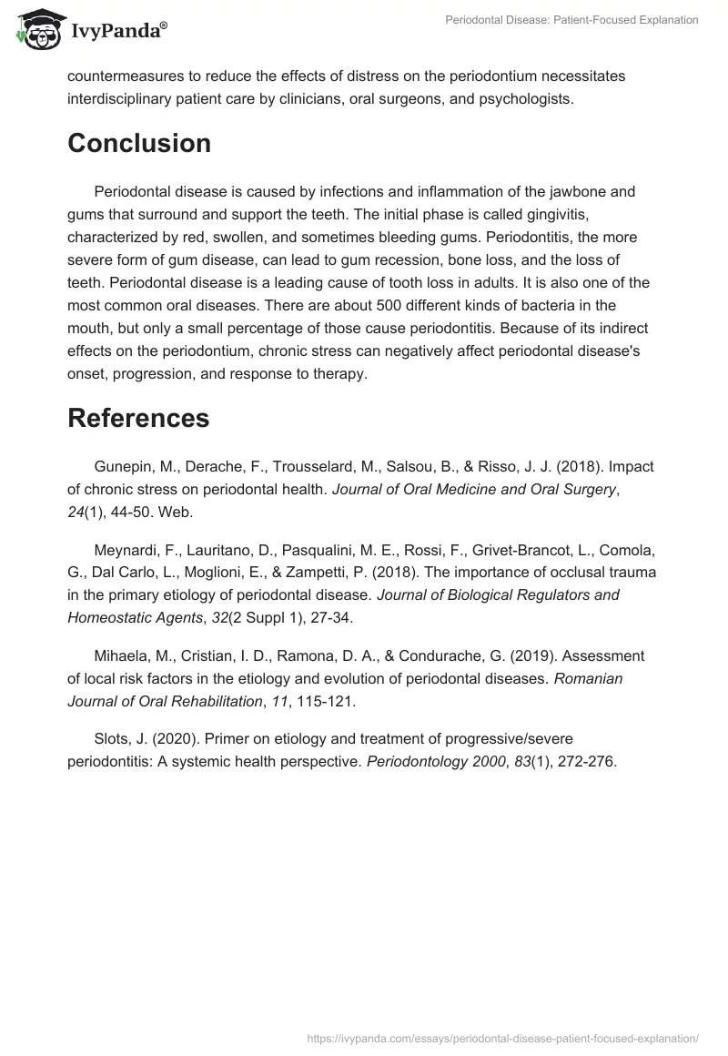 Periodontal Disease: Patient-Focused Explanation. Page 4