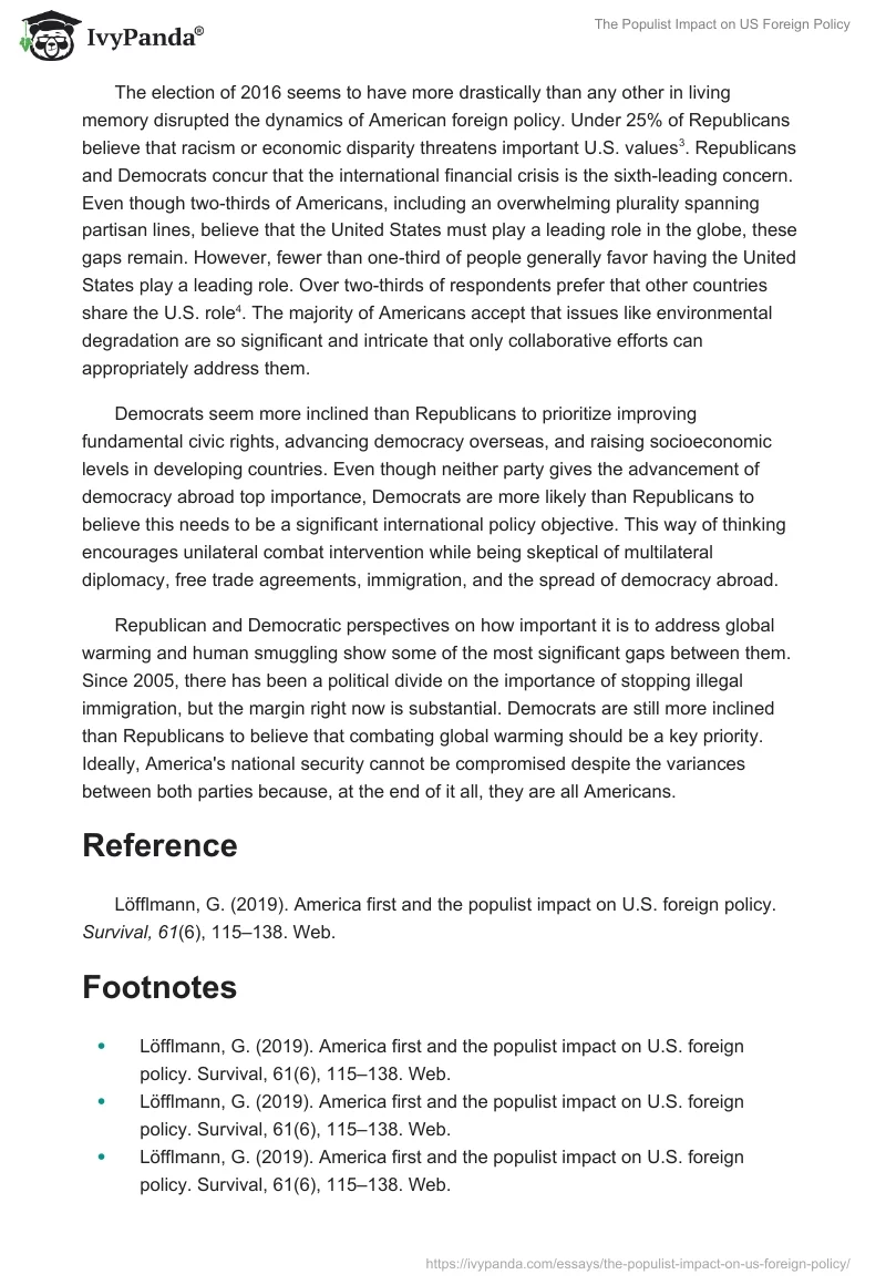 The Populist Impact on US Foreign Policy. Page 2