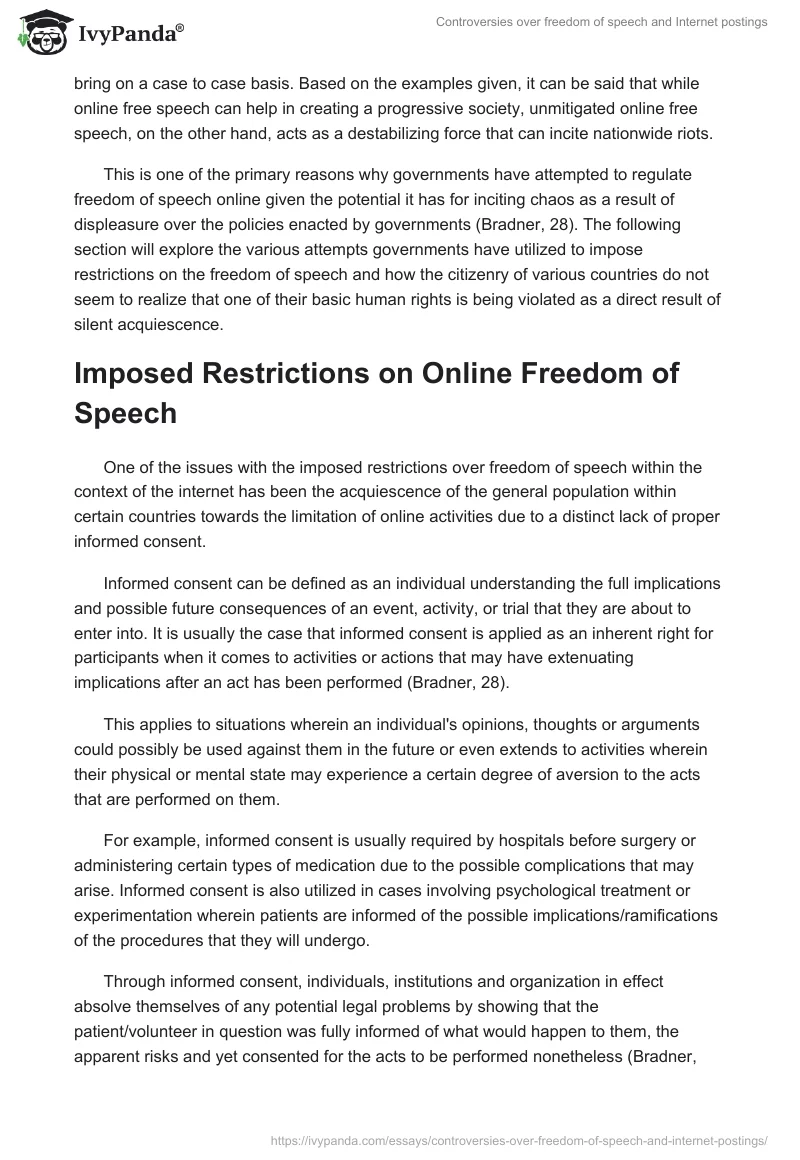 Controversies Over Freedom of Speech and Internet Postings. Page 3