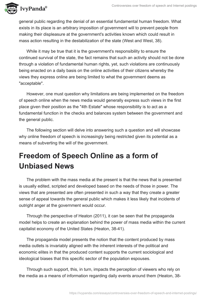 Controversies Over Freedom of Speech and Internet Postings. Page 5
