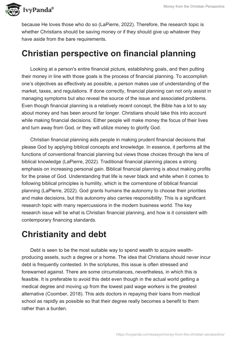 Money From the Christian Perspective. Page 3
