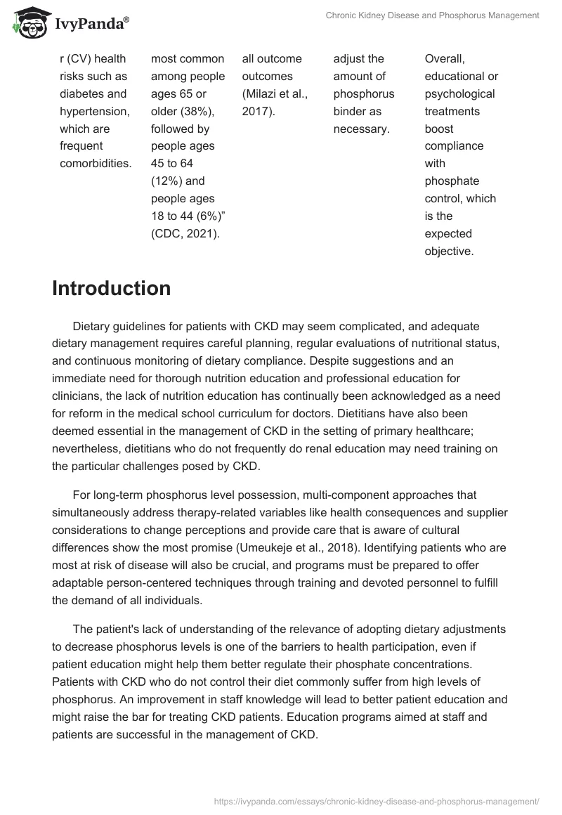 Chronic Kidney Disease and Phosphorus Management. Page 2