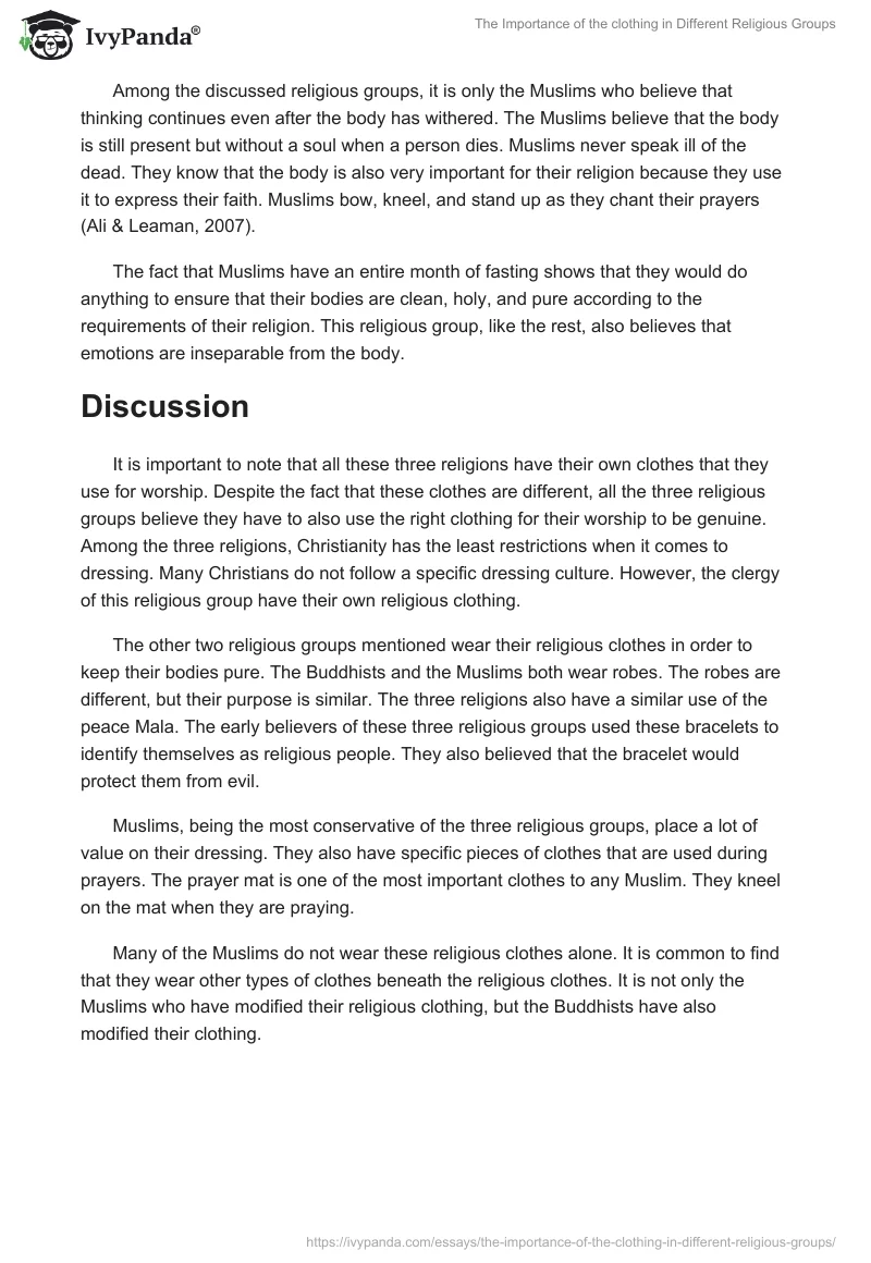 The Importance of the clothing in Different Religious Groups. Page 5