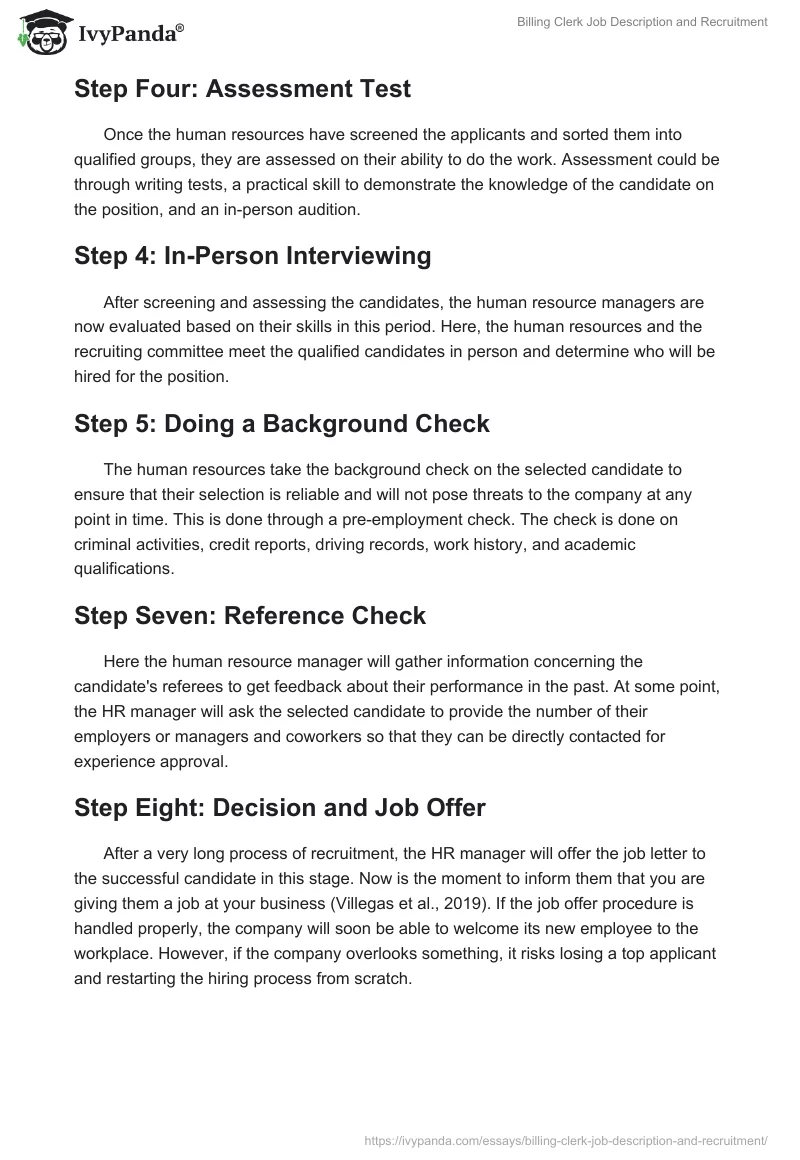Billing Clerk Job Description and Recruitment. Page 5