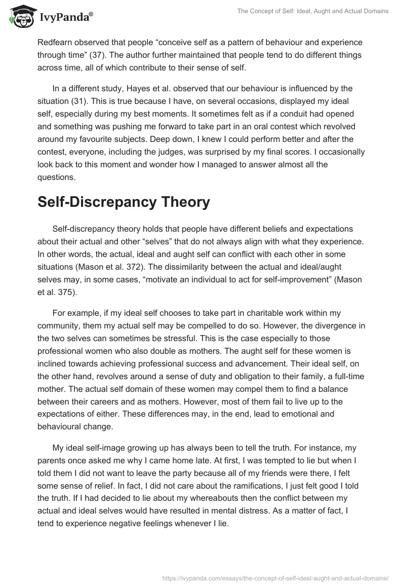 The Concept of Self: Ideal, Aught and Actual Domains. Page 3