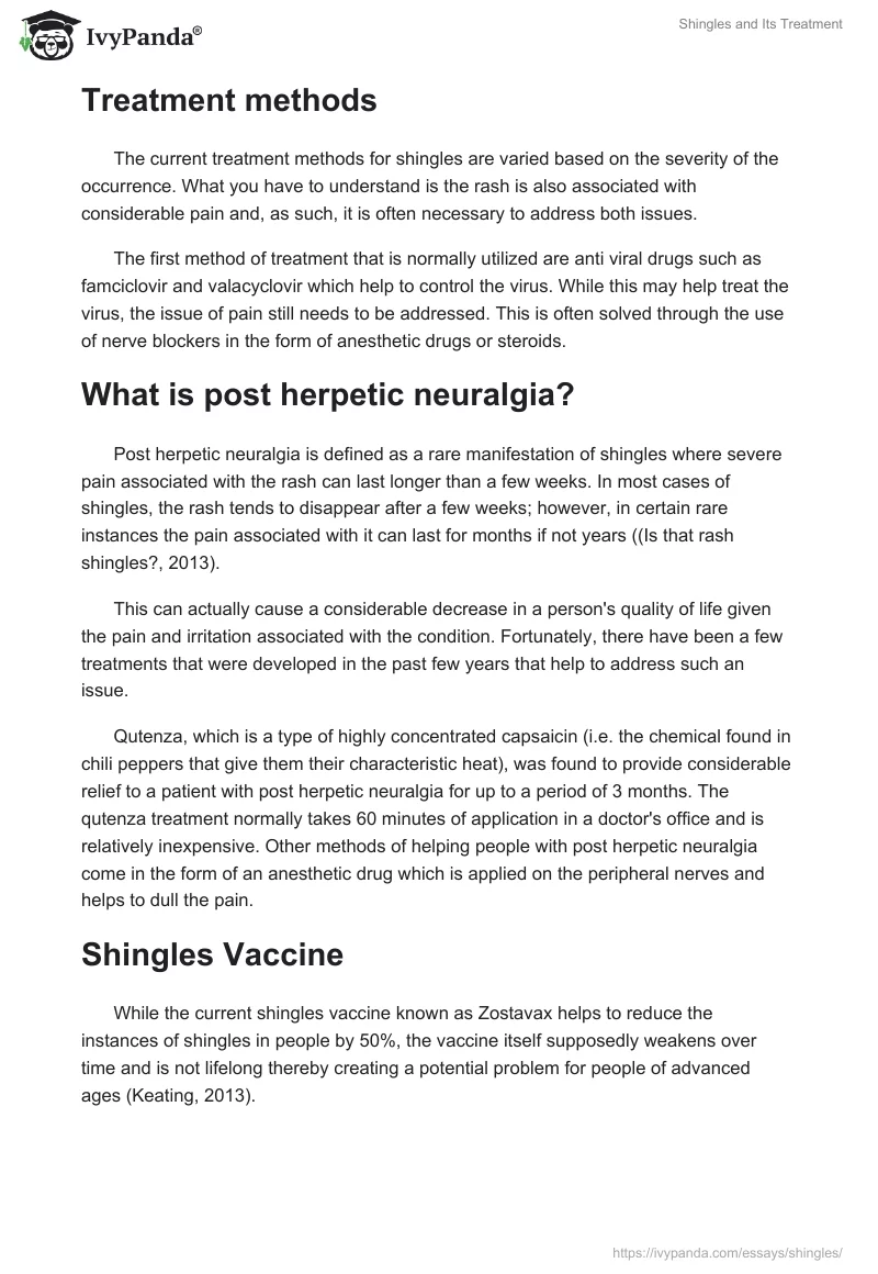 Shingles and Its Treatment. Page 2
