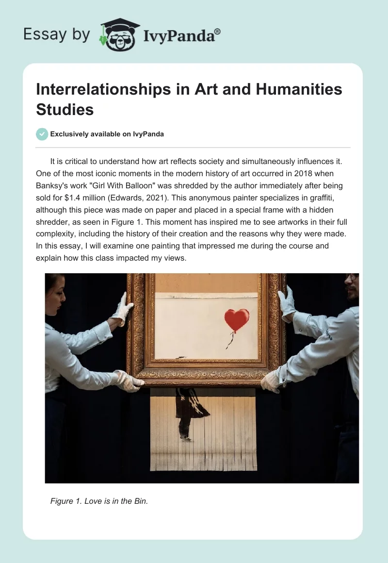 Interrelationships in Art and Humanities Studies. Page 1