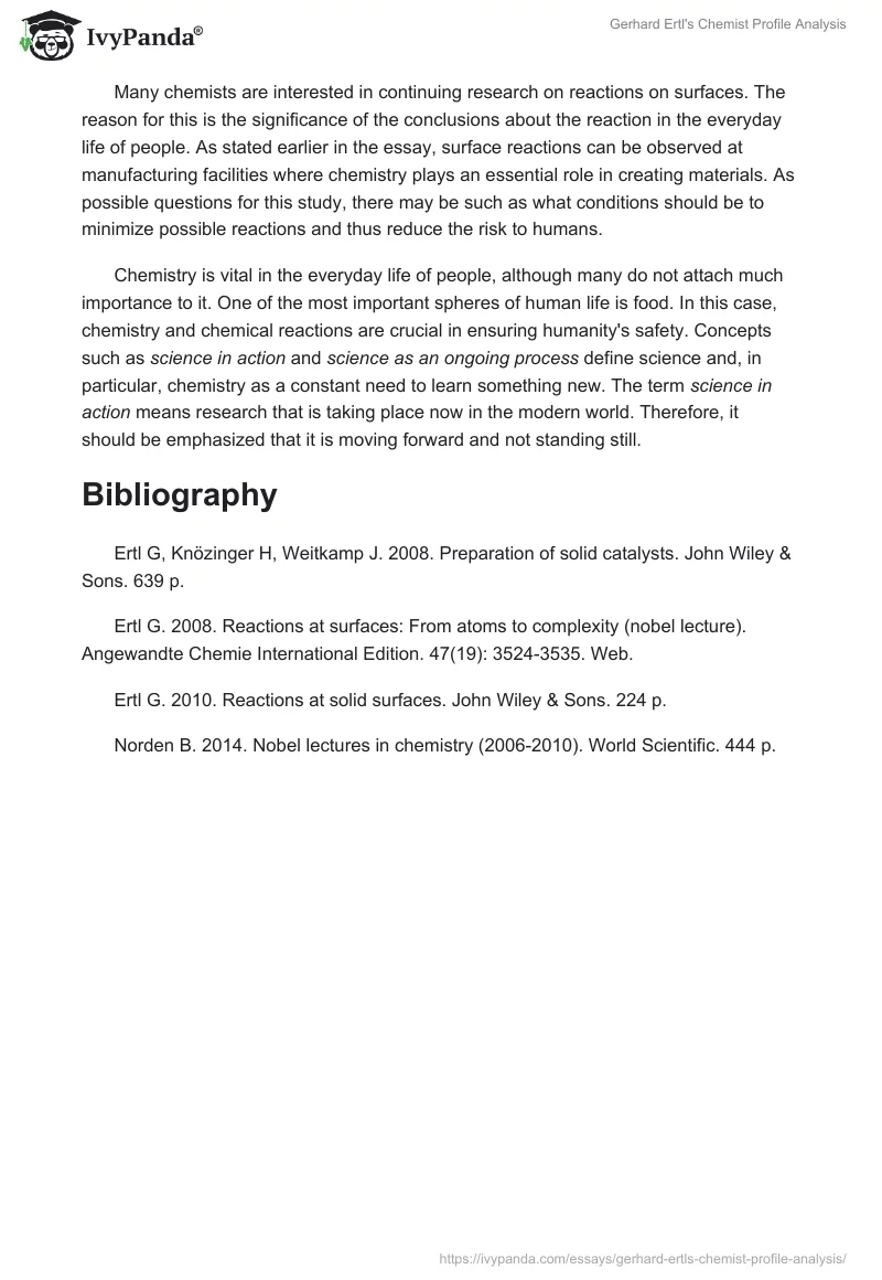 Gerhard Ertl's Chemist Profile Analysis. Page 2