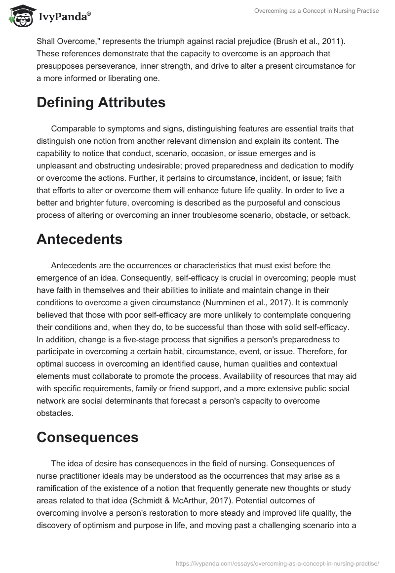 Overcoming as a Concept in Nursing Practise. Page 2