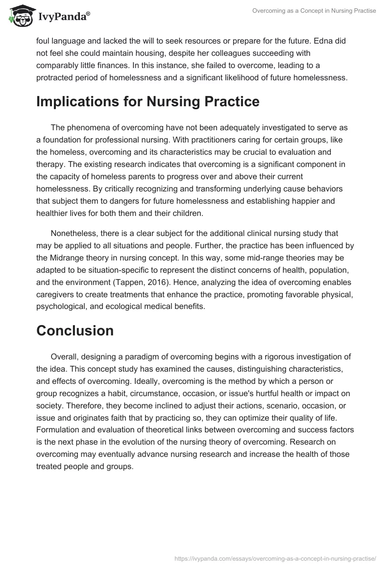 Overcoming as a Concept in Nursing Practise. Page 4