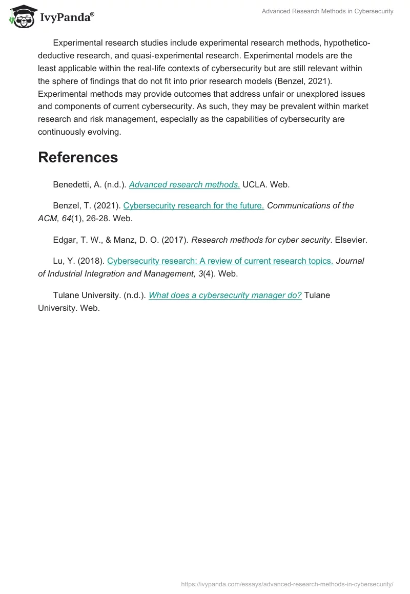 Advanced Research Methods in Cybersecurity. Page 3