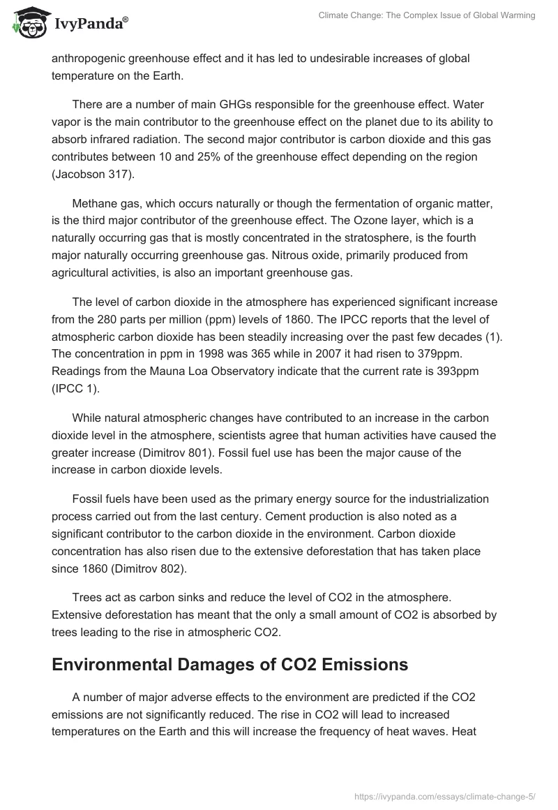 Climate Change: The Complex Issue of Global Warming. Page 2
