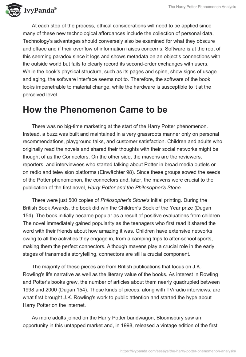 The Harry Potter Phenomenon Analysis. Page 2