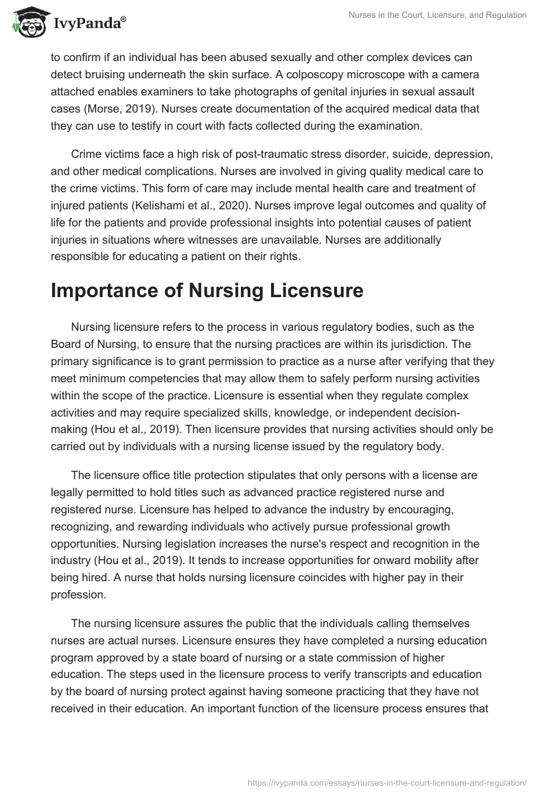 Nurses in the Court, Licensure, and Regulation. Page 2