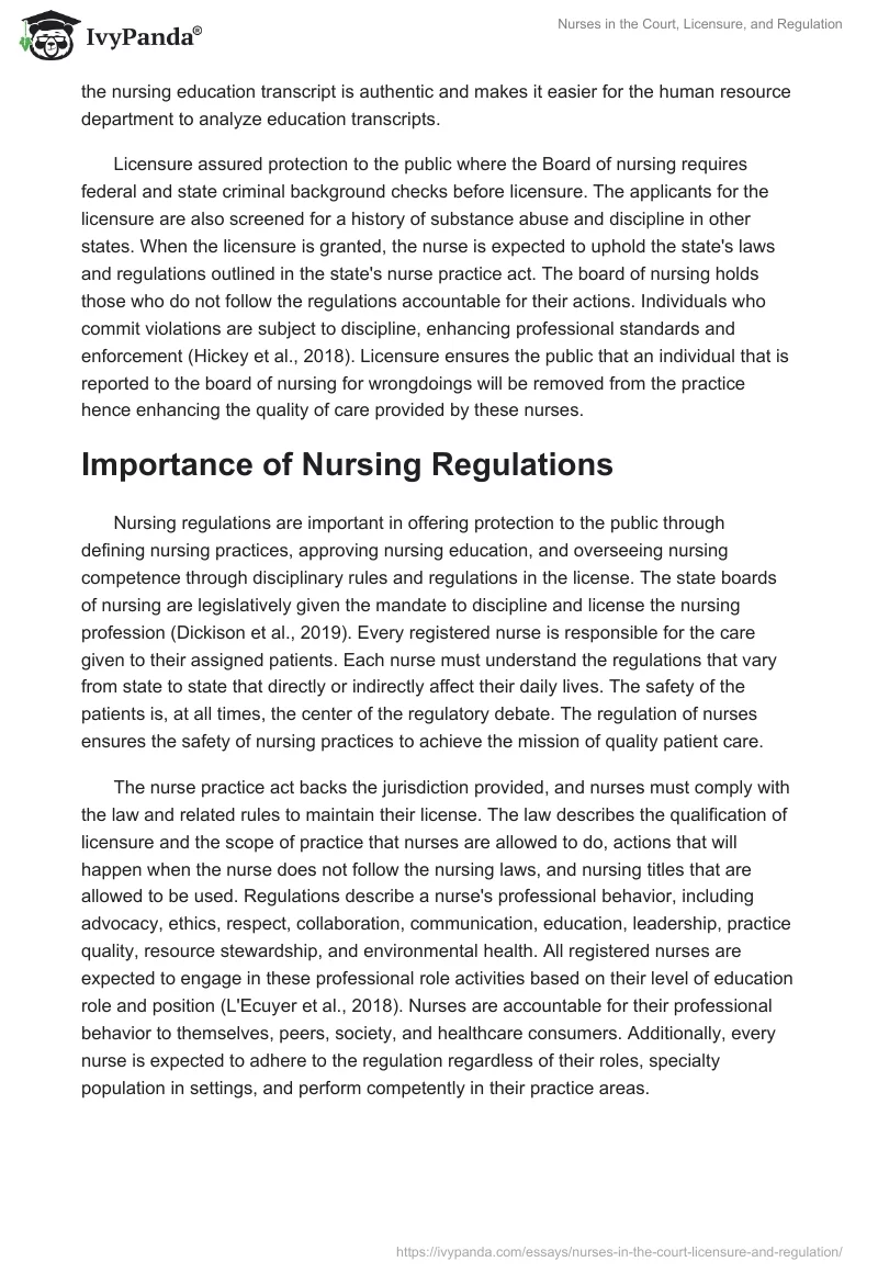 Nurses in the Court, Licensure, and Regulation. Page 3