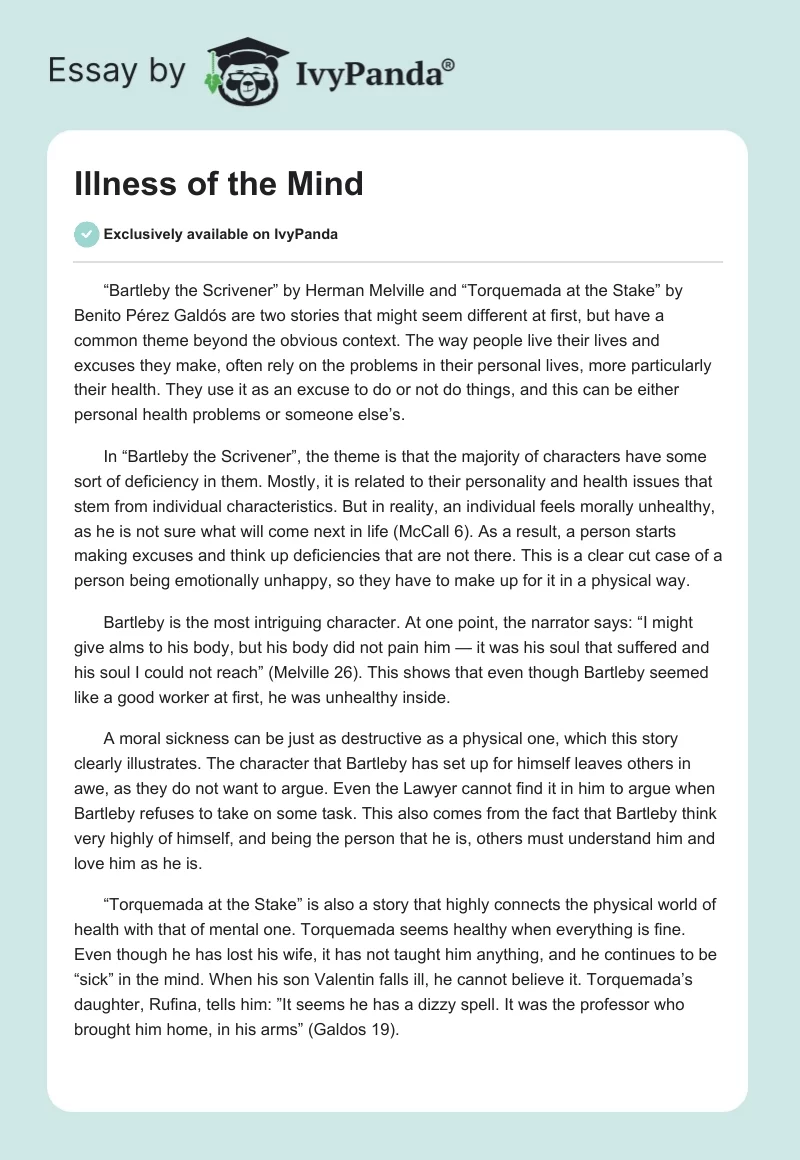 Illness of the Mind. Page 1