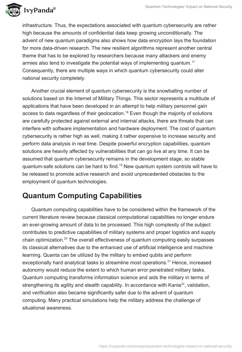 Quantum Technologies' Impact on National Security. Page 3