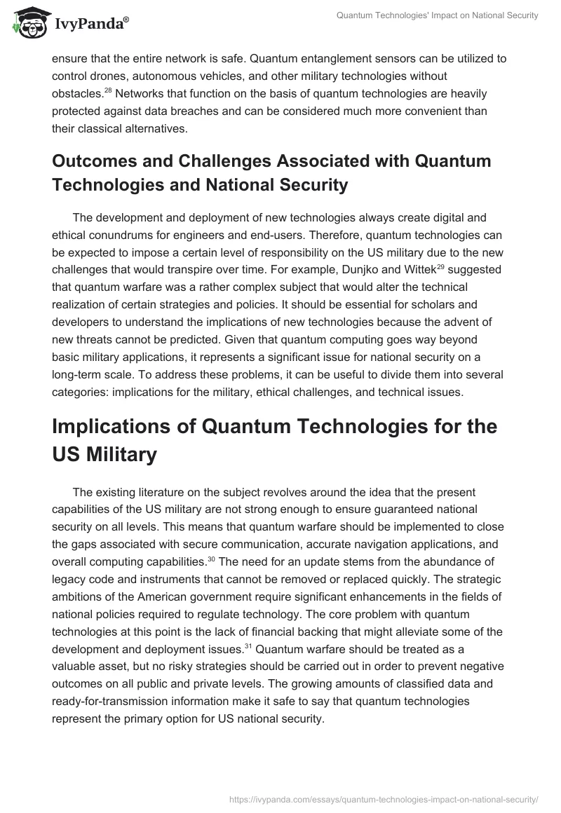 Quantum Technologies' Impact on National Security. Page 5