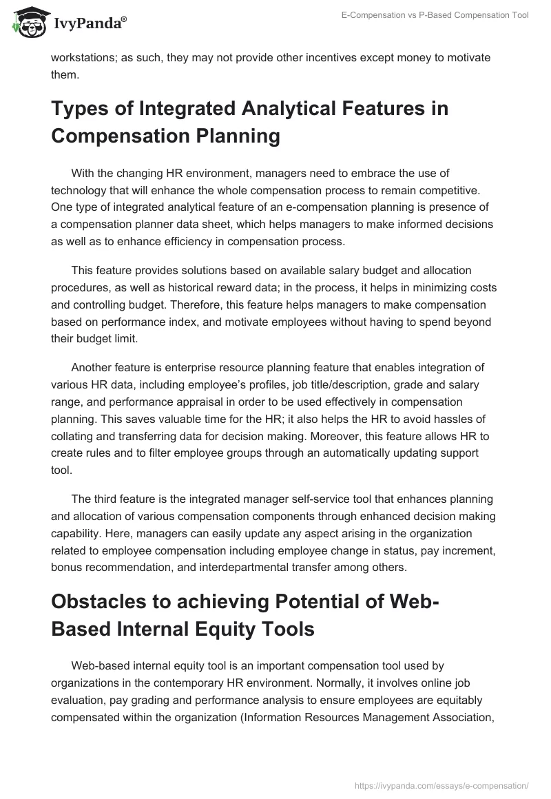 E-Compensation vs P-Based Compensation Tool. Page 4