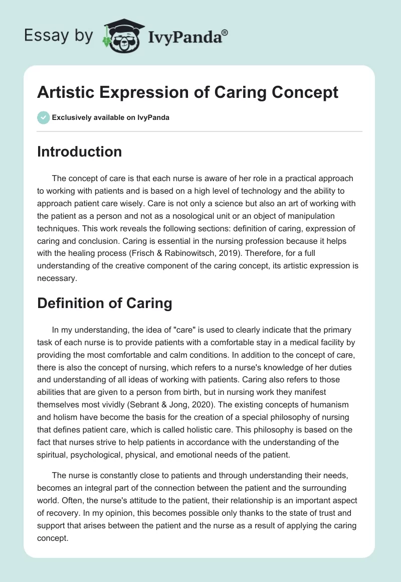 Artistic Expression of Caring Concept. Page 1