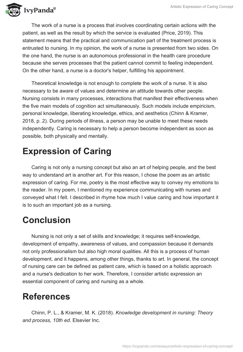 Artistic Expression of Caring Concept. Page 2