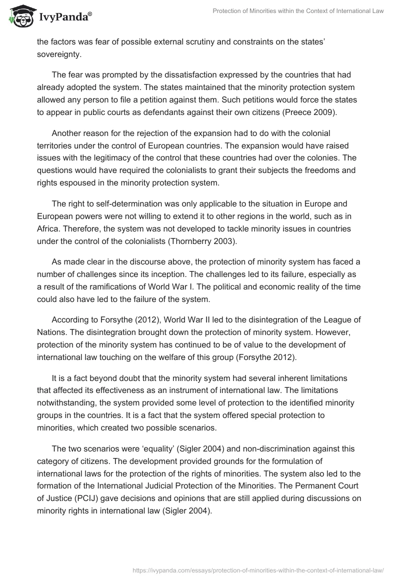 Protection of Minorities within the Context of International Law. Page 3