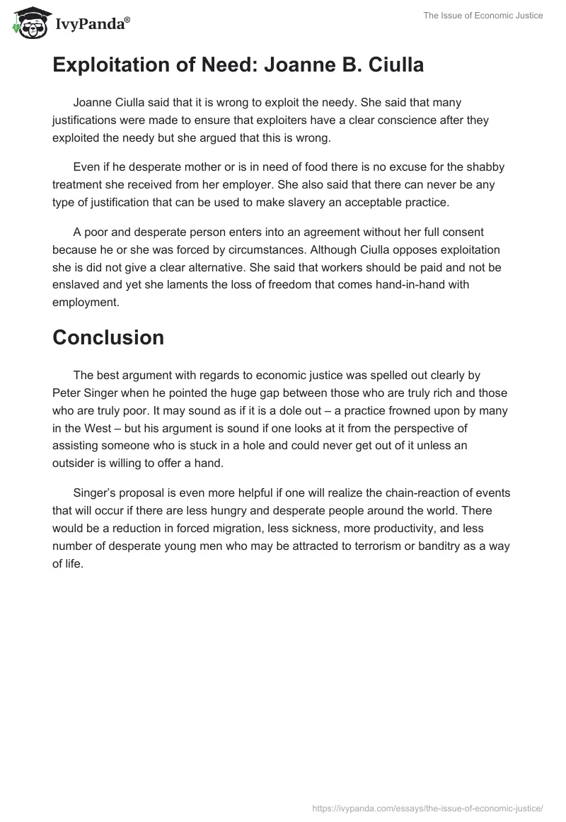 The Issue of Economic Justice. Page 2
