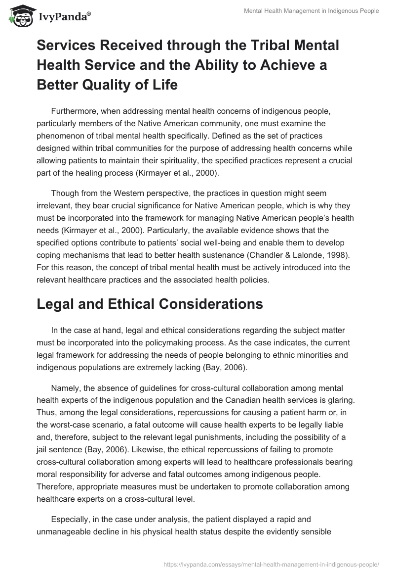 Mental Health Management in Indigenous People. Page 2