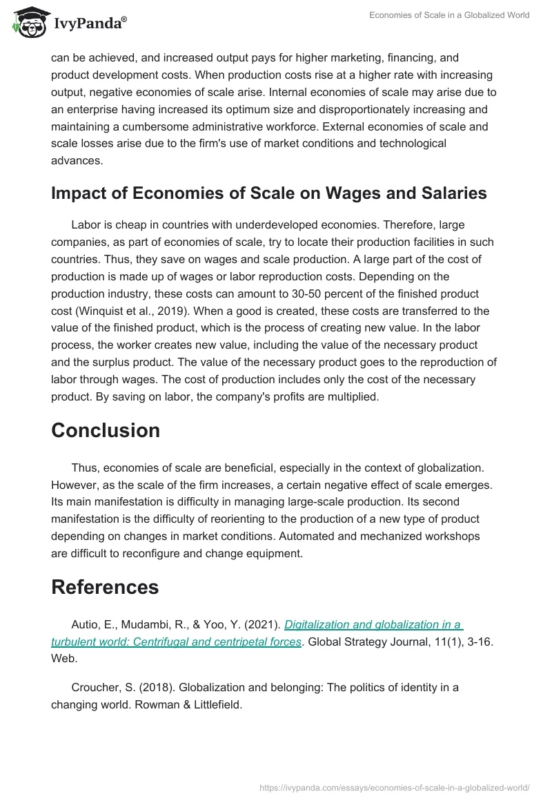 Economies of Scale in a Globalized World. Page 2