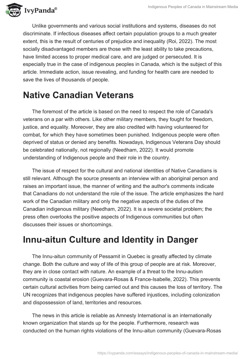 Indigenous Peoples of Canada in Mainstream Media. Page 2