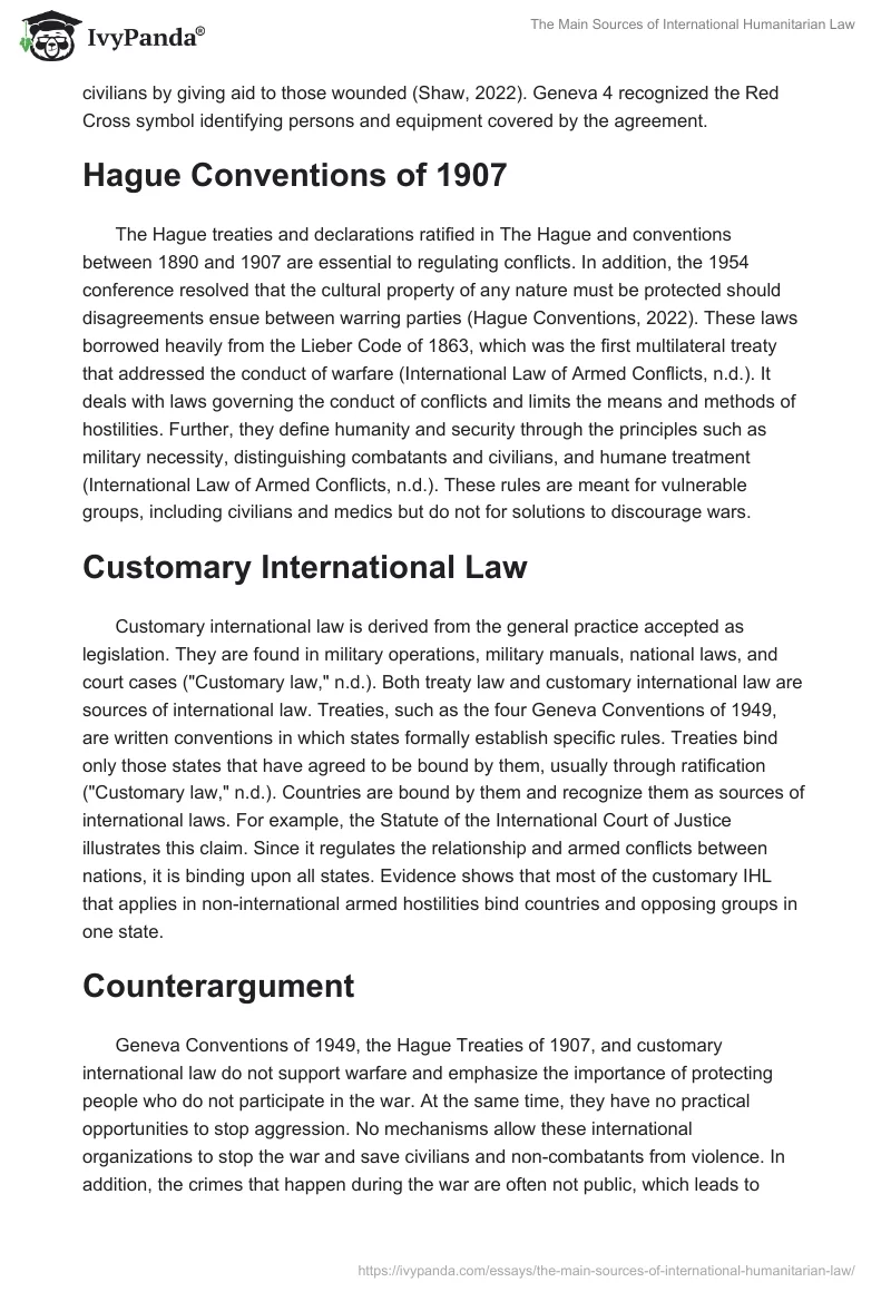The Main Sources of International Humanitarian Law. Page 2