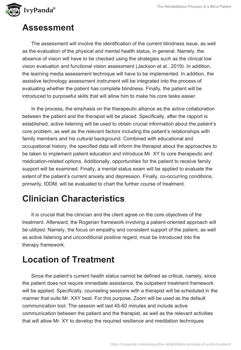 The Rehabilitation Process of a Blind Patient. Page 3