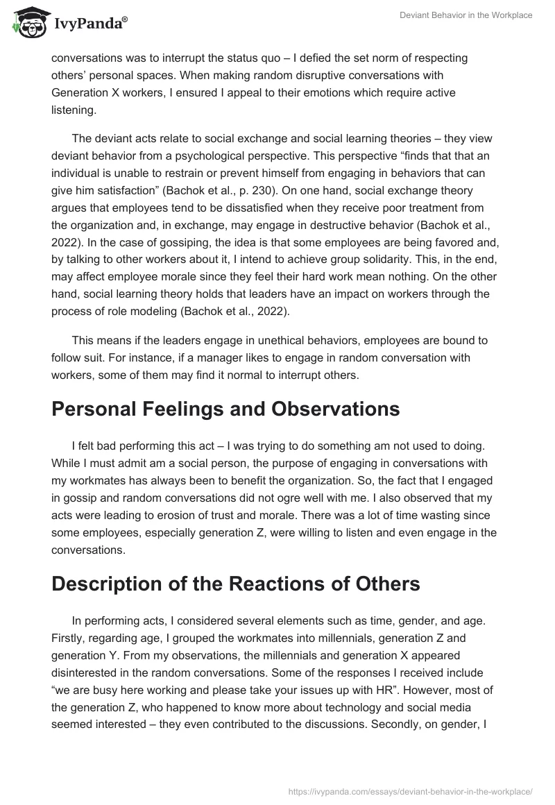 Deviant Behavior in the Workplace. Page 2
