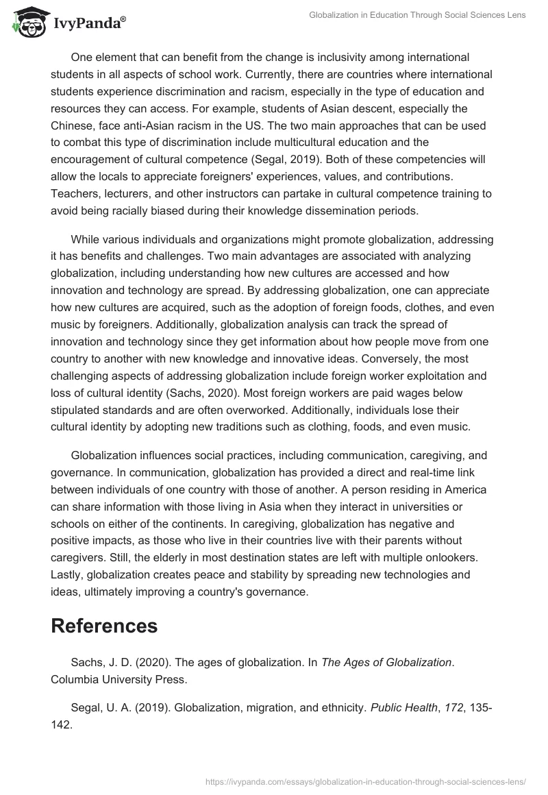 Globalization in Education Through Social Sciences Lens. Page 2