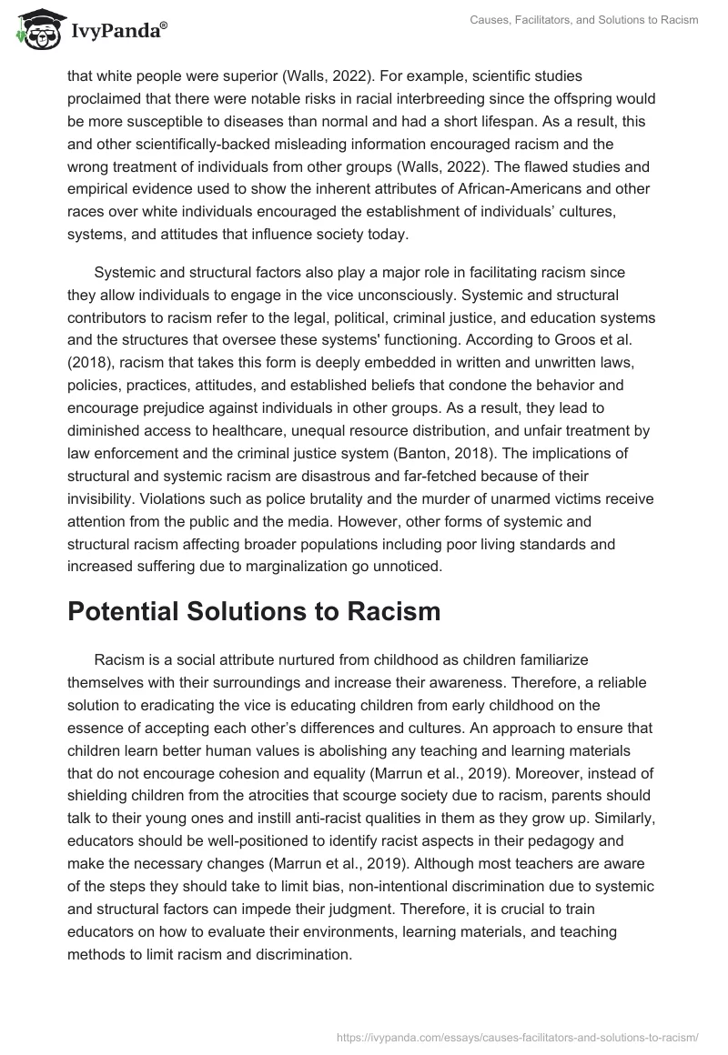 Causes, Facilitators, and Solutions to Racism. Page 3